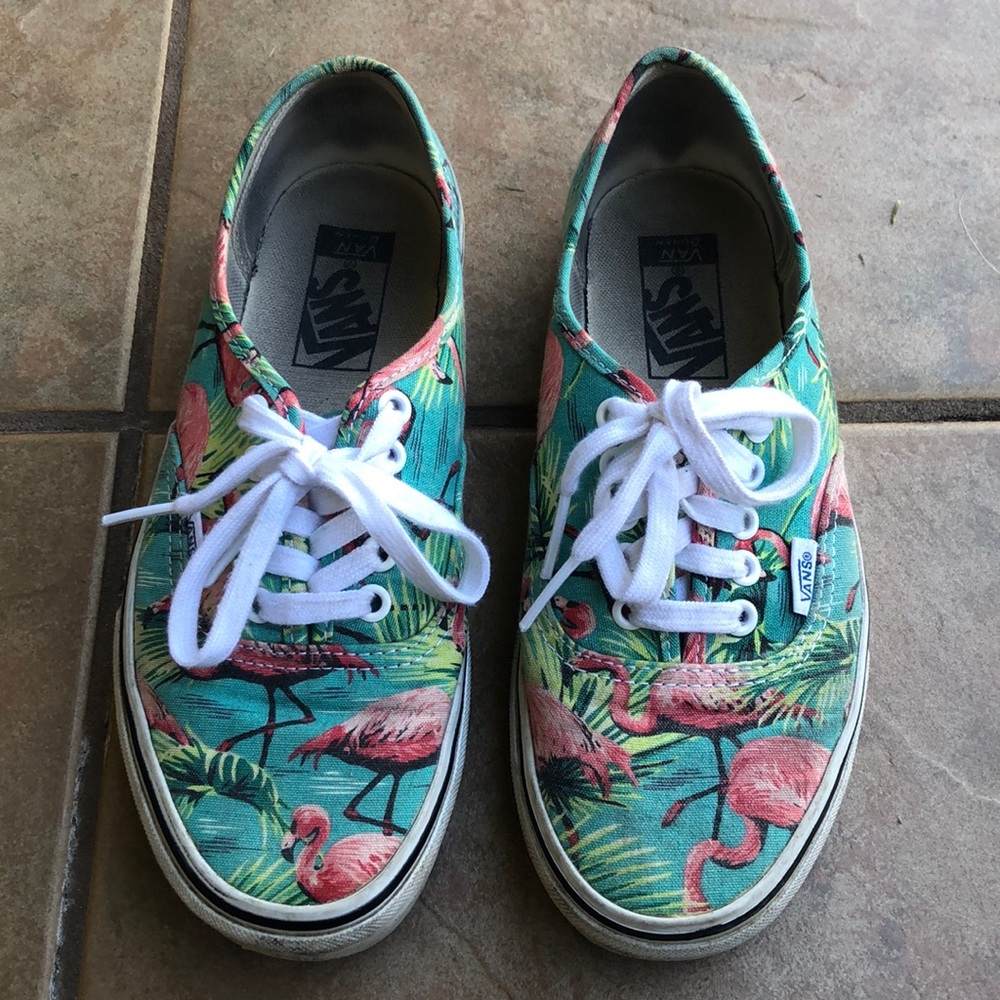 Flamingo-printed Vans